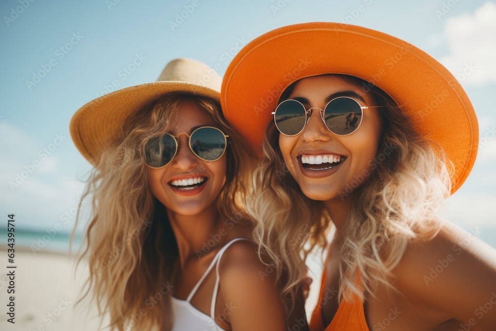 Happy woman on the beach