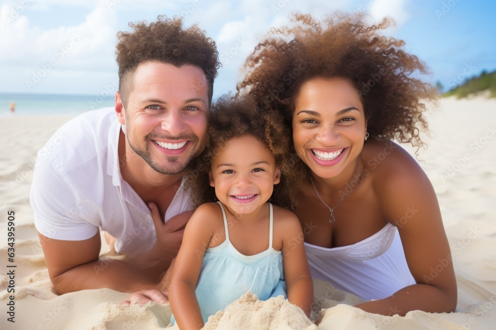 Happy family on the beach