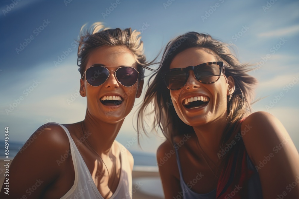 Happy woman on the beach