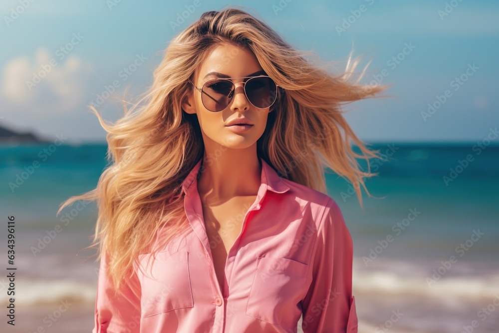 Happy woman on the beach