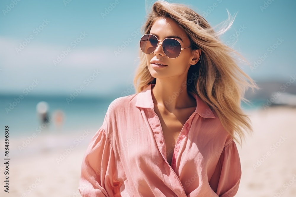 Happy woman on the beach