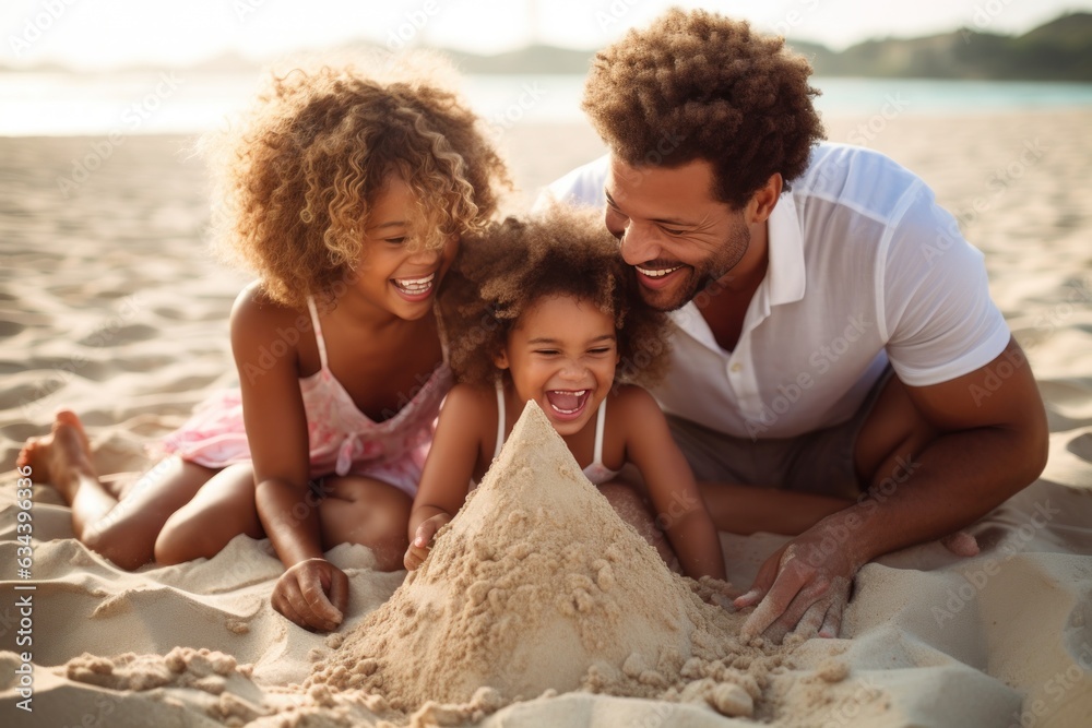 Happy family on the beach