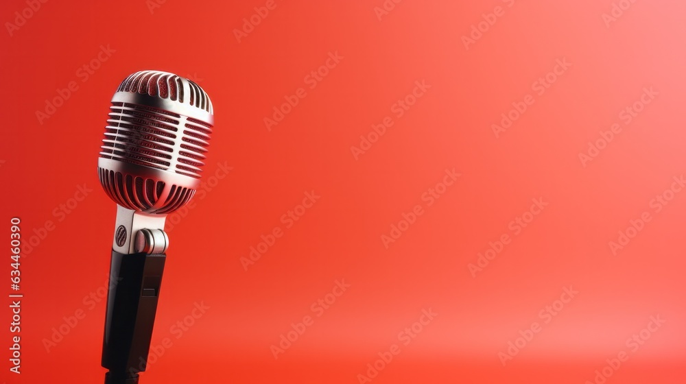 A professional microphone with a minimalist background