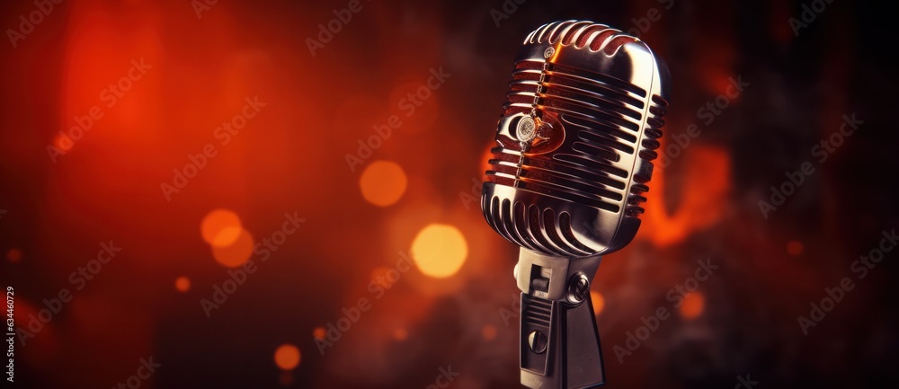 A professional microphone with a minimalist background