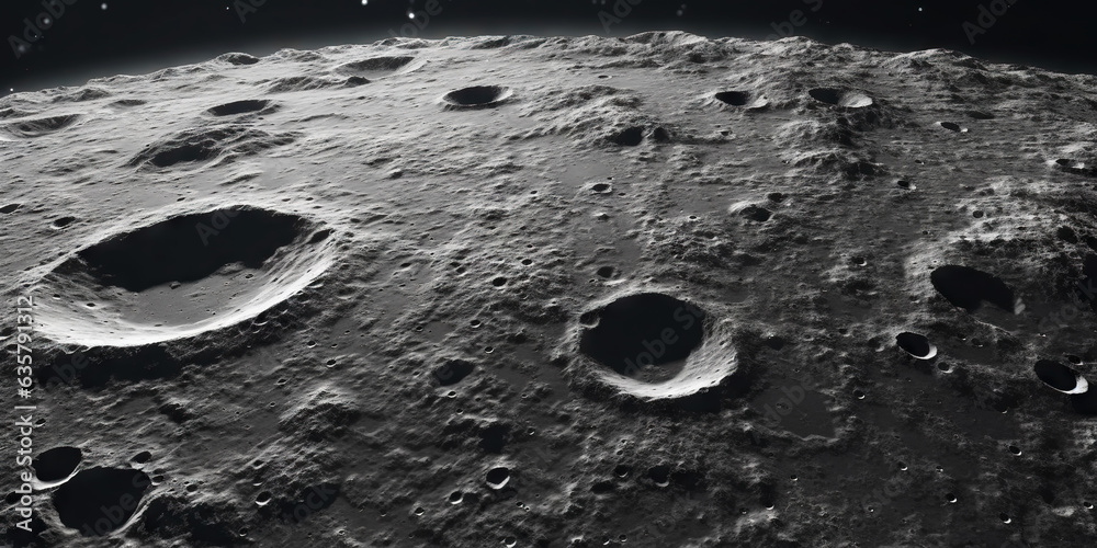 Moon surface with craters and space background. Universe beauty. Generatie AI