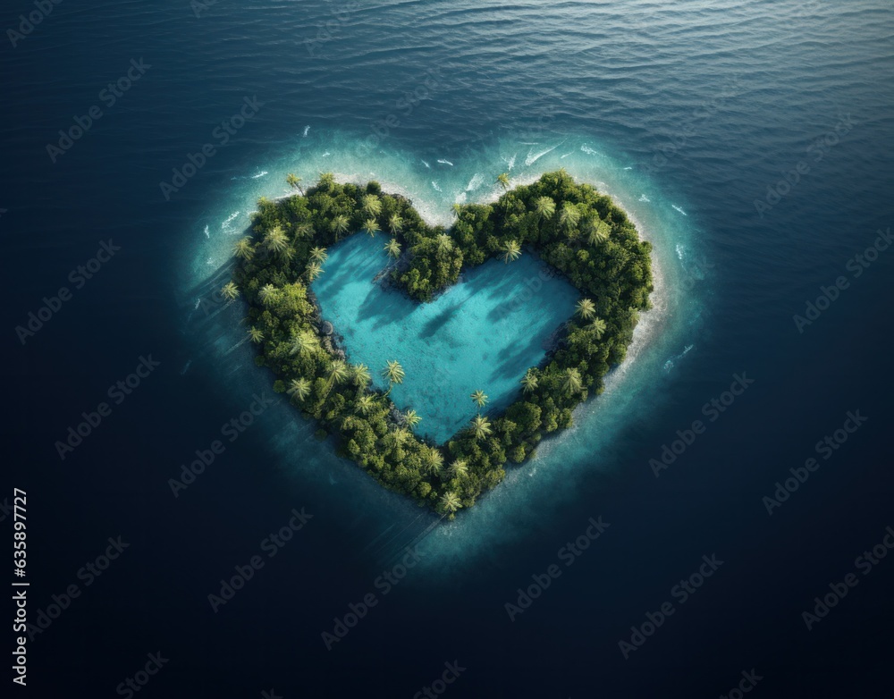 Heart shaped island