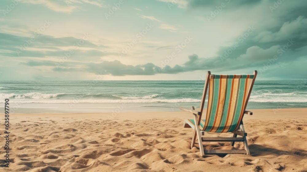 Vintage chair on the beach