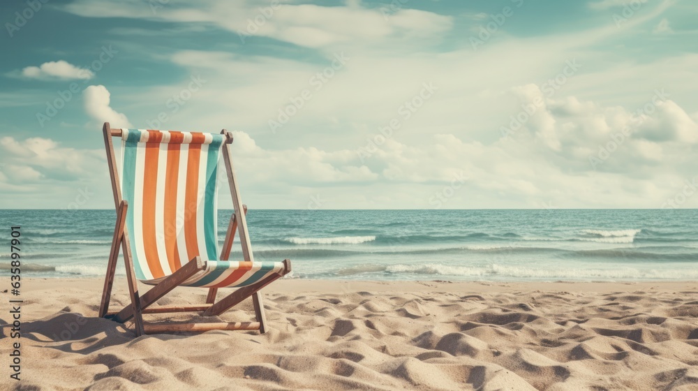 Vintage chair on the beach