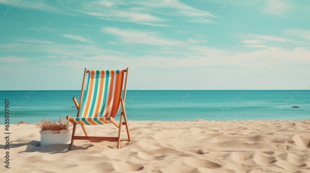 Vintage chair on the beach