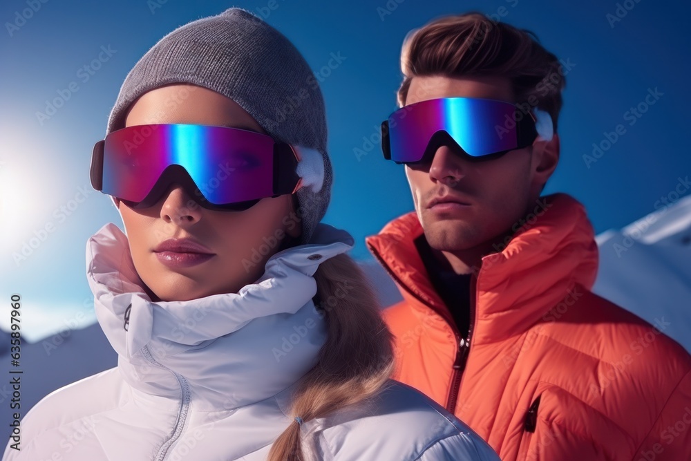 A group of people wearing ski equipment takes a selfie together