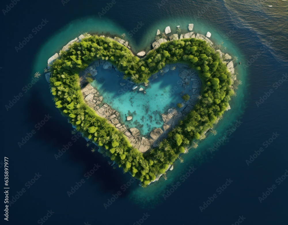 Heart shaped island