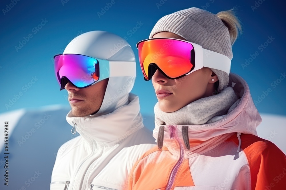 A group of people wearing ski equipment takes a selfie together