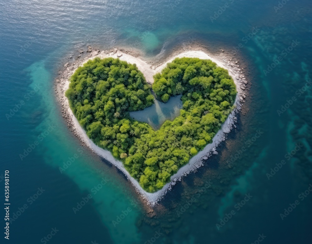 Heart shaped island