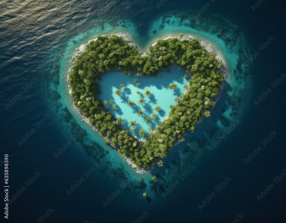 Heart shaped island