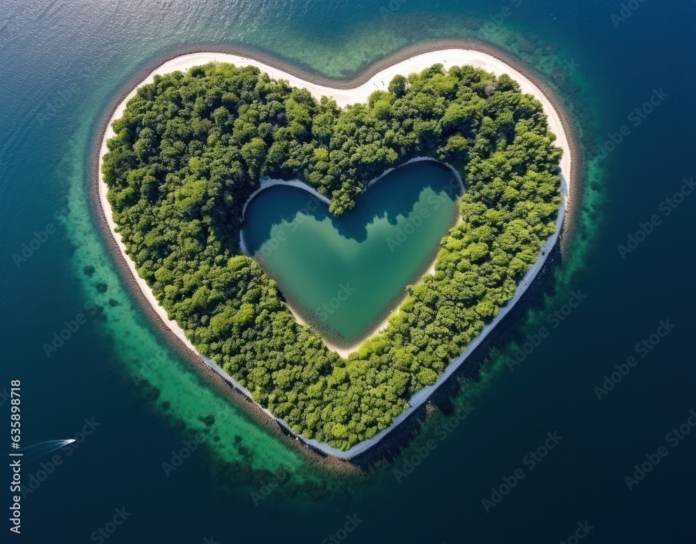 Heart shaped island