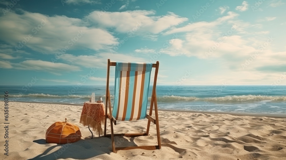 Vintage chair on the beach