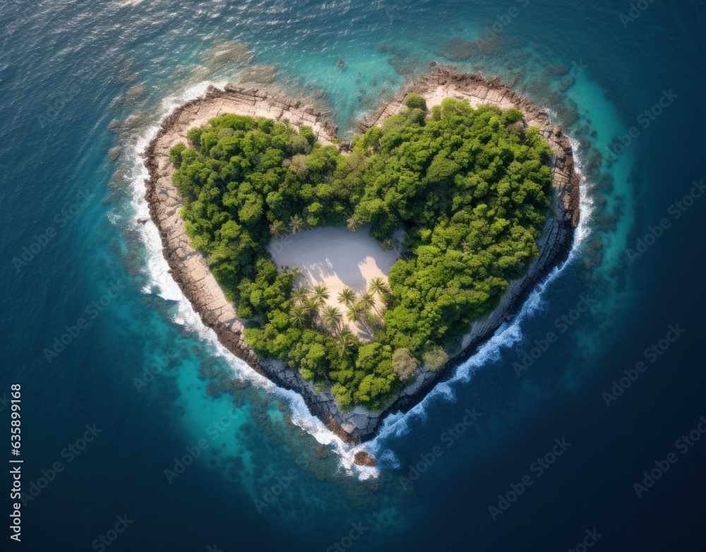 Heart shaped island