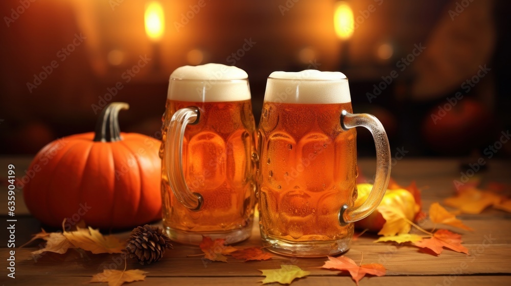 Autumn beer festival background