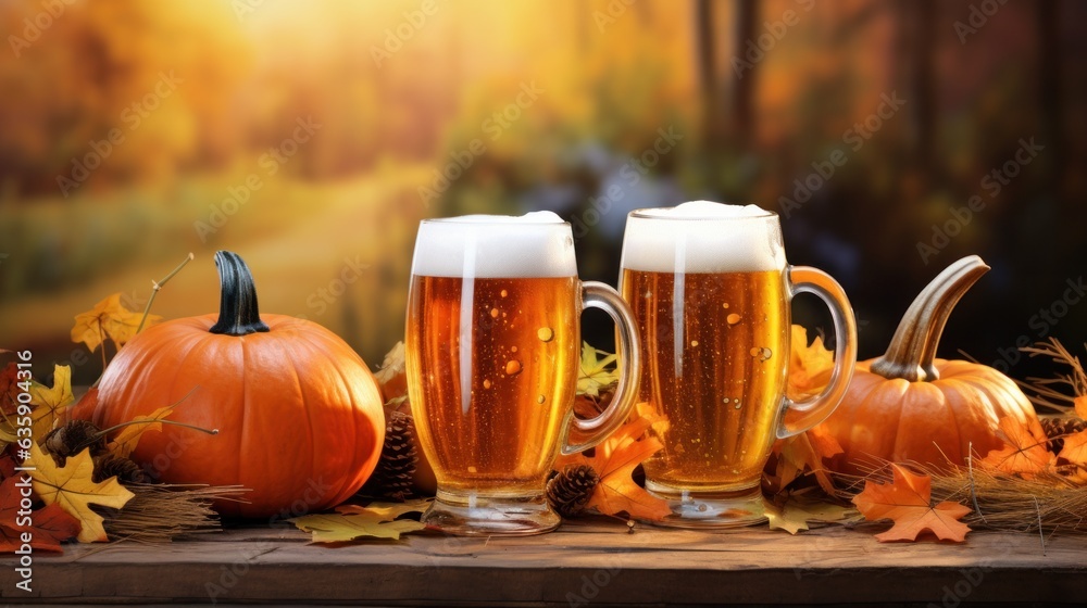 Autumn beer festival background