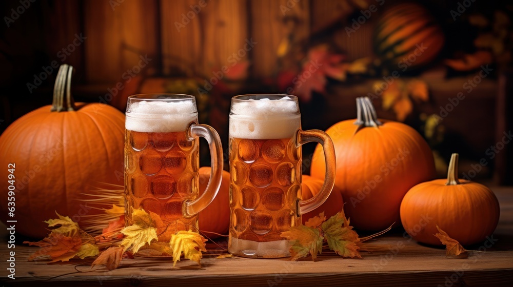 Autumn beer festival background