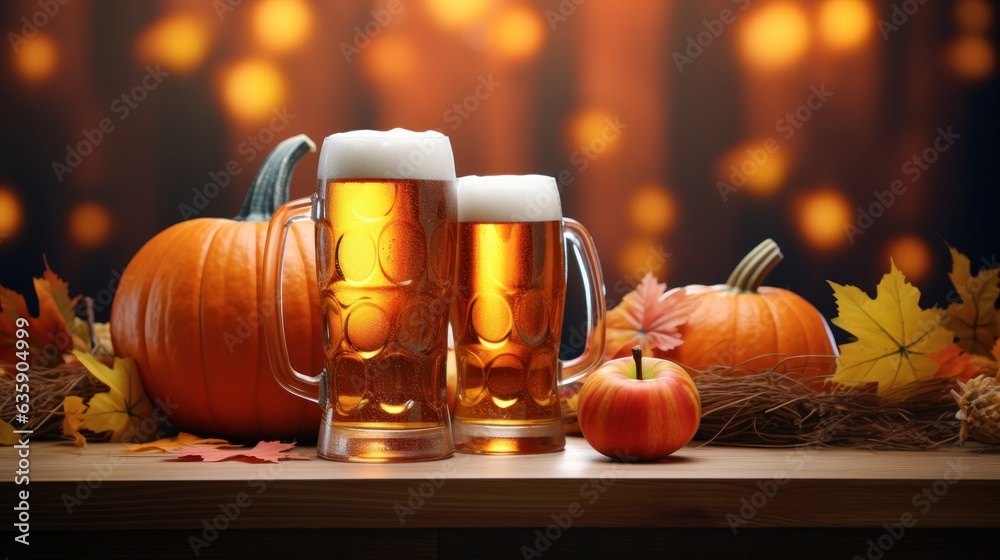 Autumn beer festival background