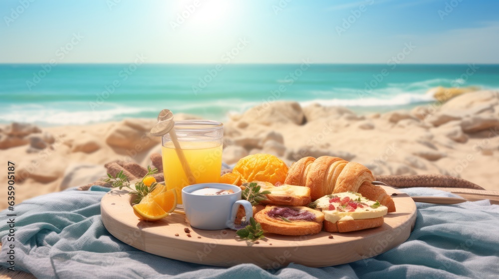 Summer breakfast on the beach