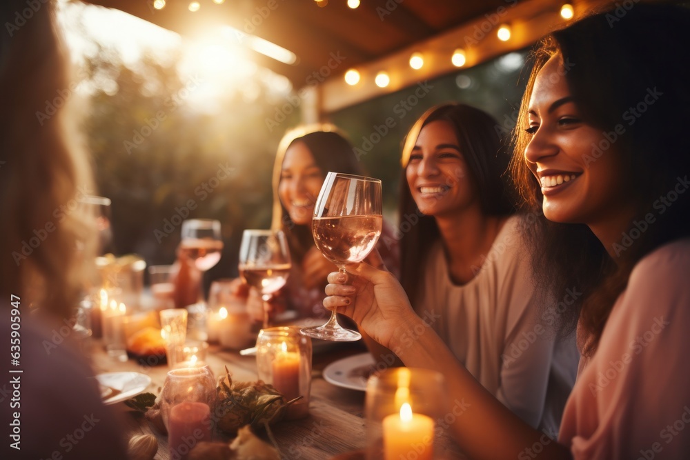 People drinking wine