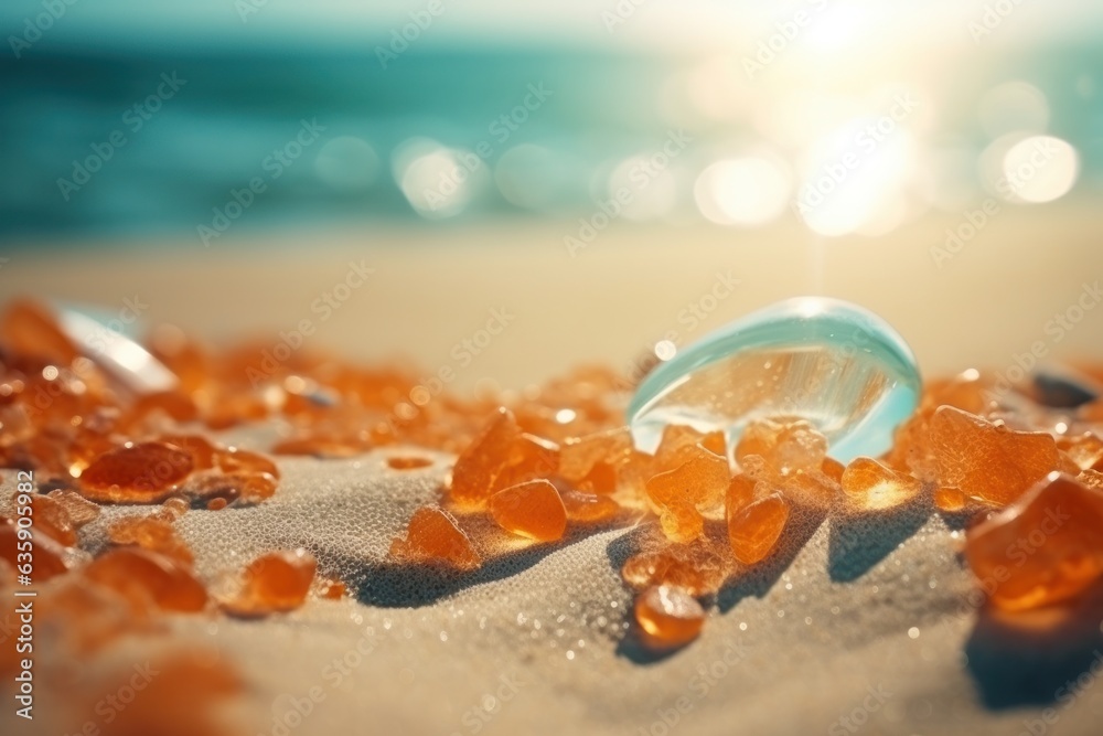 Colorful sand on the beach