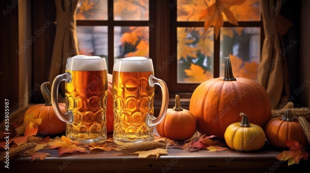 Autumn beer festival background