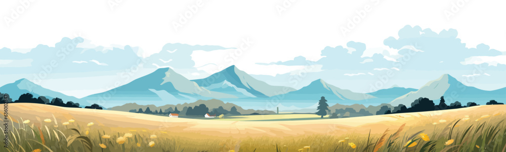 mystical field vector flat minimalistic isolated illustration