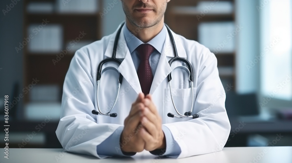 Doctor posing. portrait photo.