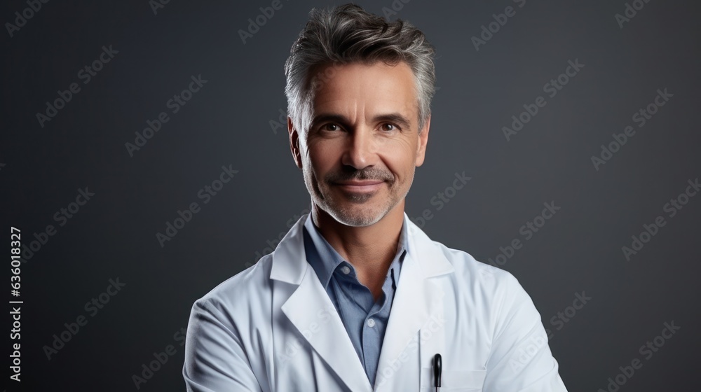 Doctor posing. portrait photo.