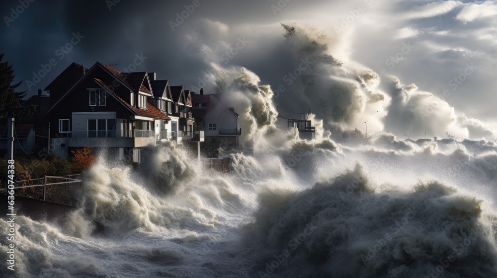 Hurricane thunder storm in nord germany