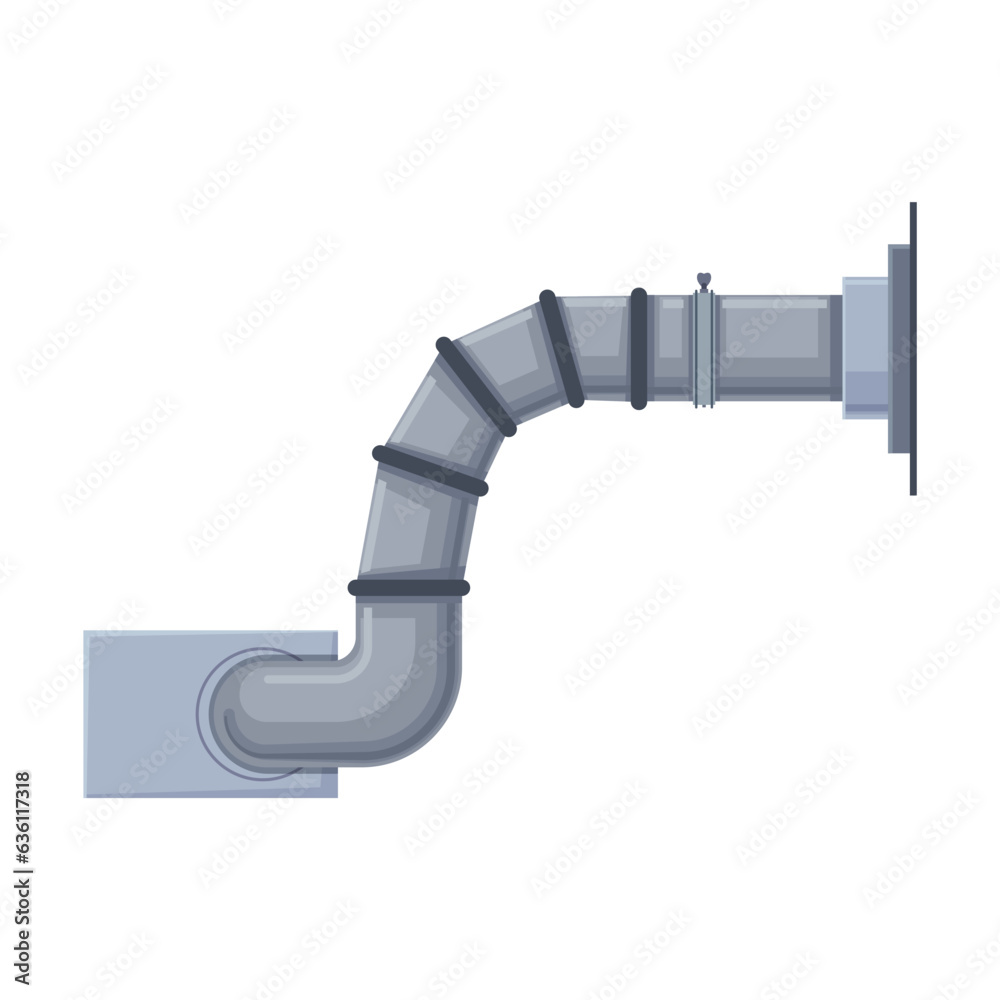 Ventilation pipe. Vent, metal air ducts, tube for factories, air conditioners. Ventilation concept. 