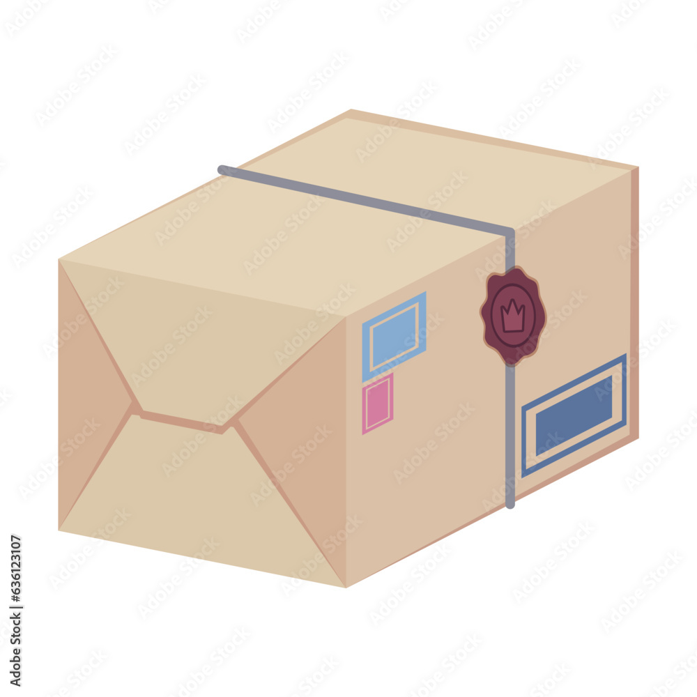 Vintage mailbox vector. Cartoon drawing of letter and letterbox, post office elements isolated on wh