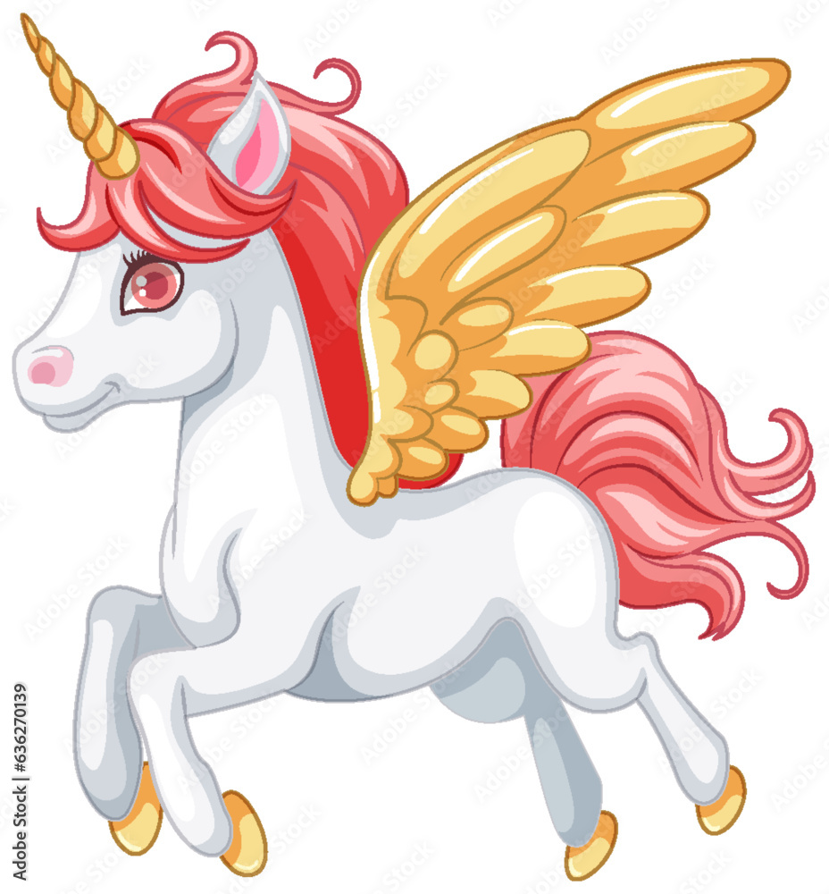 Cute Flying Unicorn Cartoon