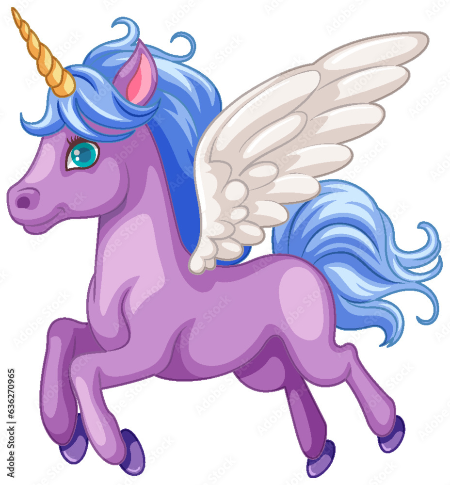 Cute Flying Unicorn Cartoon