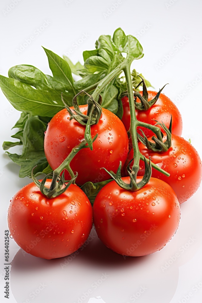 tomatoes on white background