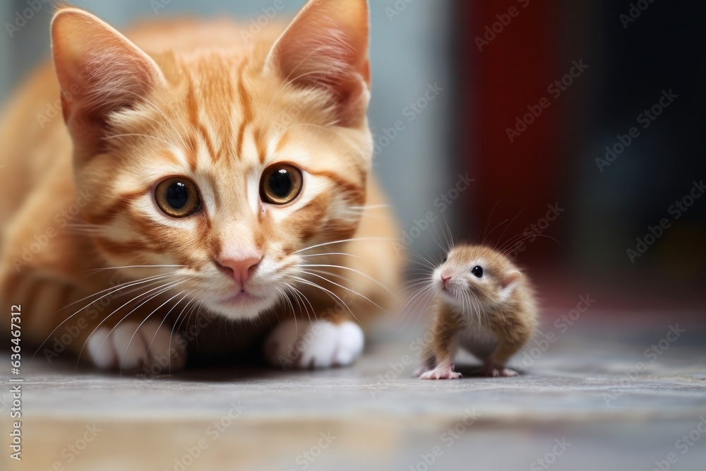 Cute act with a mouse