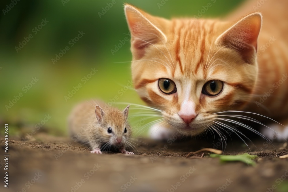 Cute act with a mouse