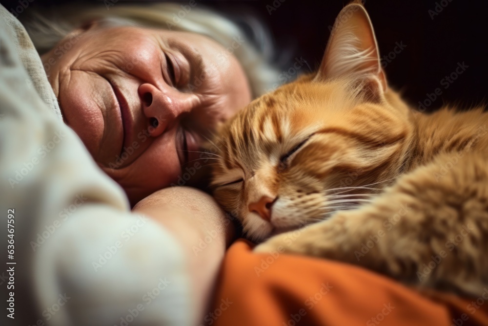 Grandmother with her cats