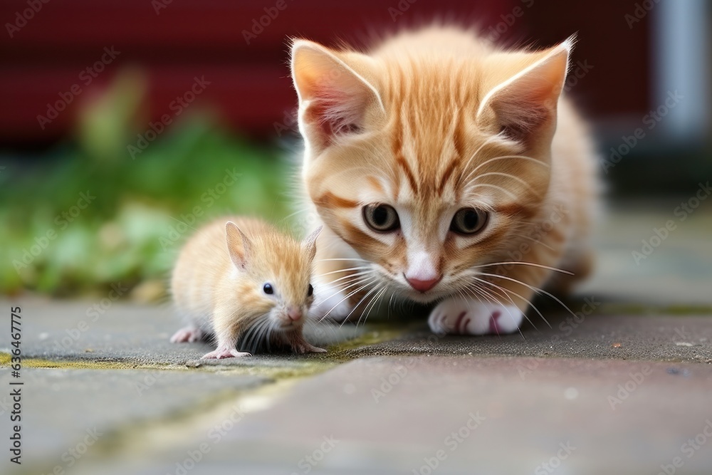 Cute act with a mouse