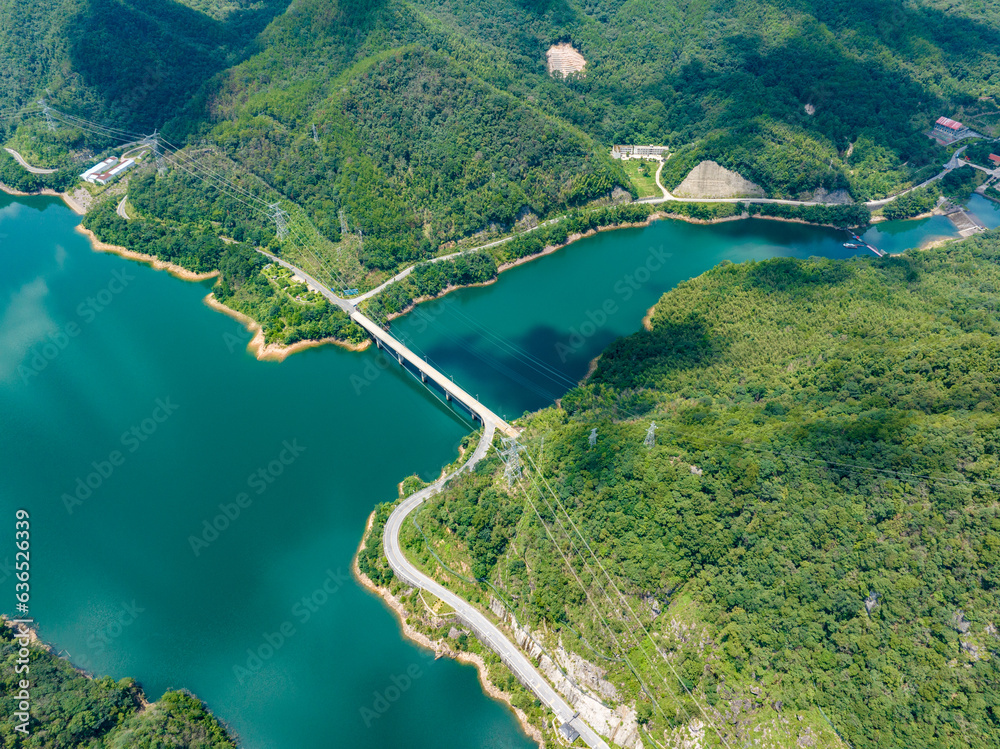 Aerial photography of water roads and bridges