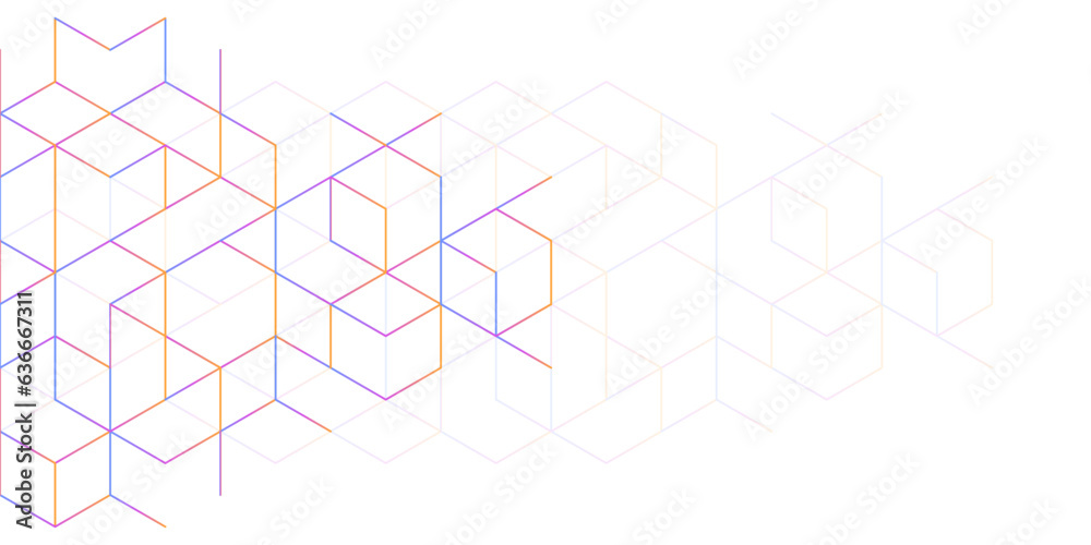 The graphic design elements with isometric shape blocks. Vector illustration of abstract geometric b