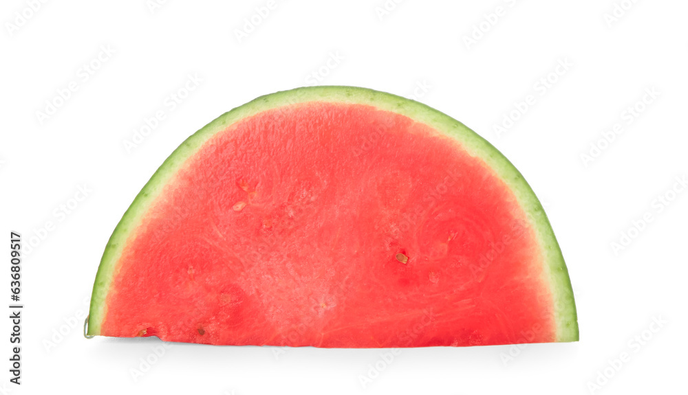 Piece of fresh ripe watermelon on white background