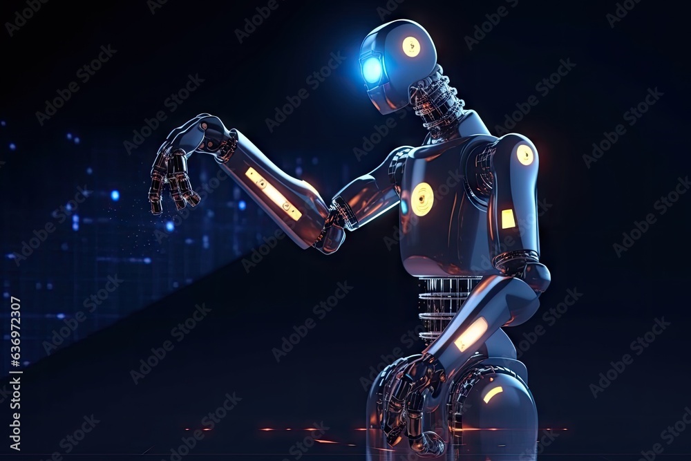 Futuristic robot with advanced artificial intelligence capabilities is showcased