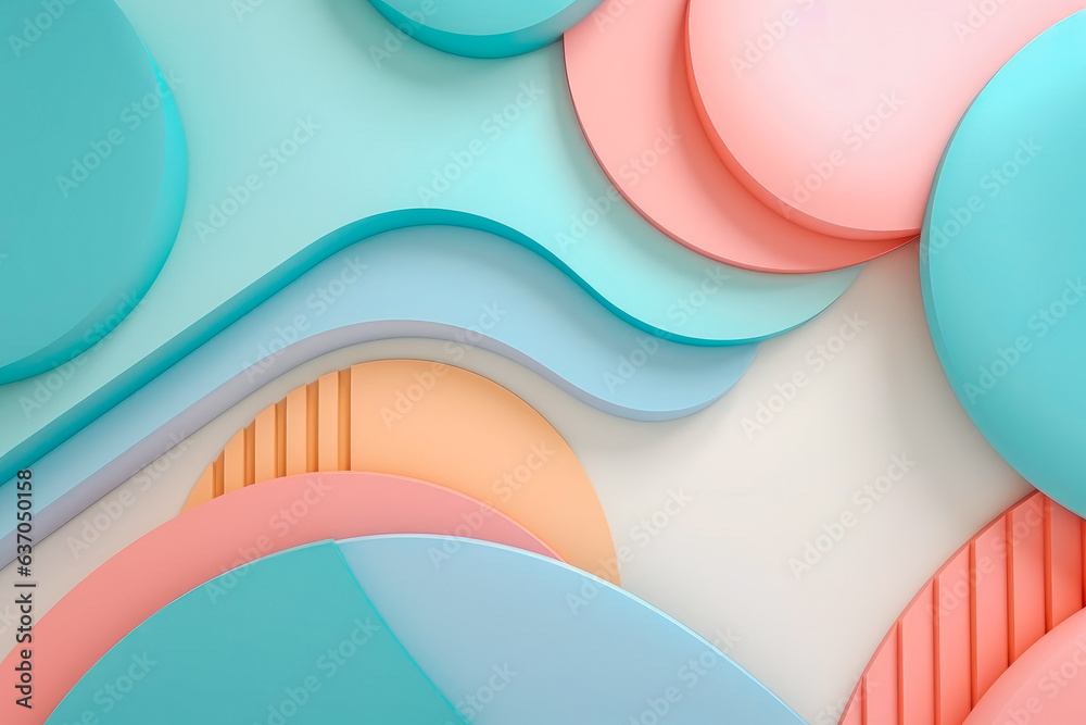 3D elements background pastel colors. Abstract background of 3D objects in pastel colors.