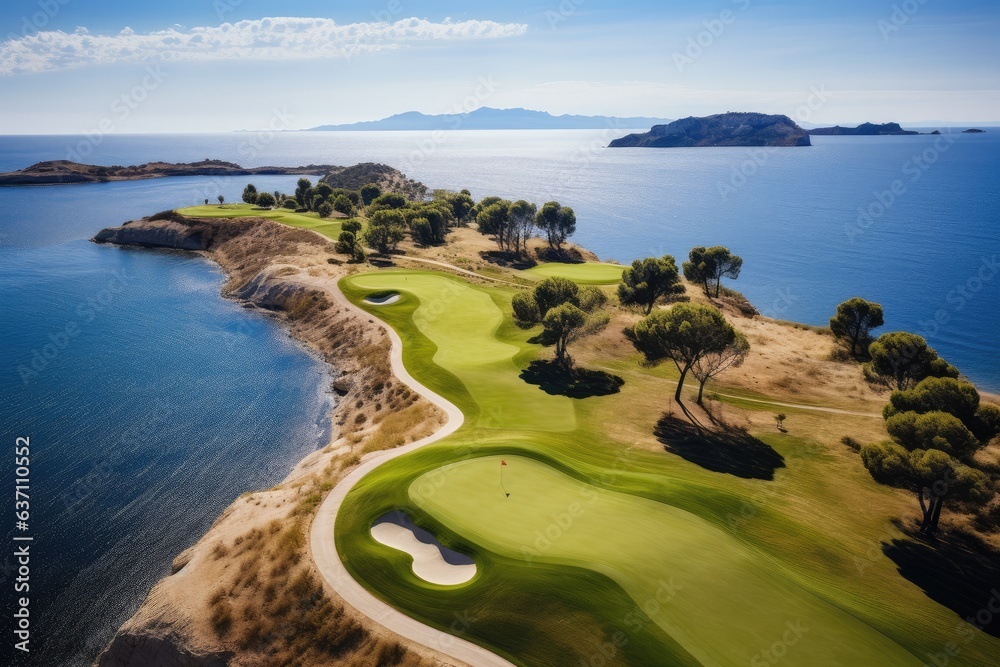 aerial view of a beautiful golf course