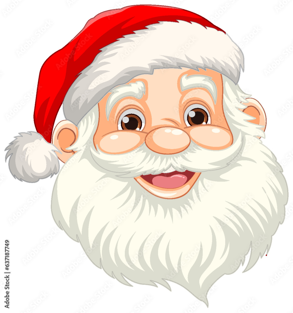 Cheerful Smiley Santa Claus Cartoon Face