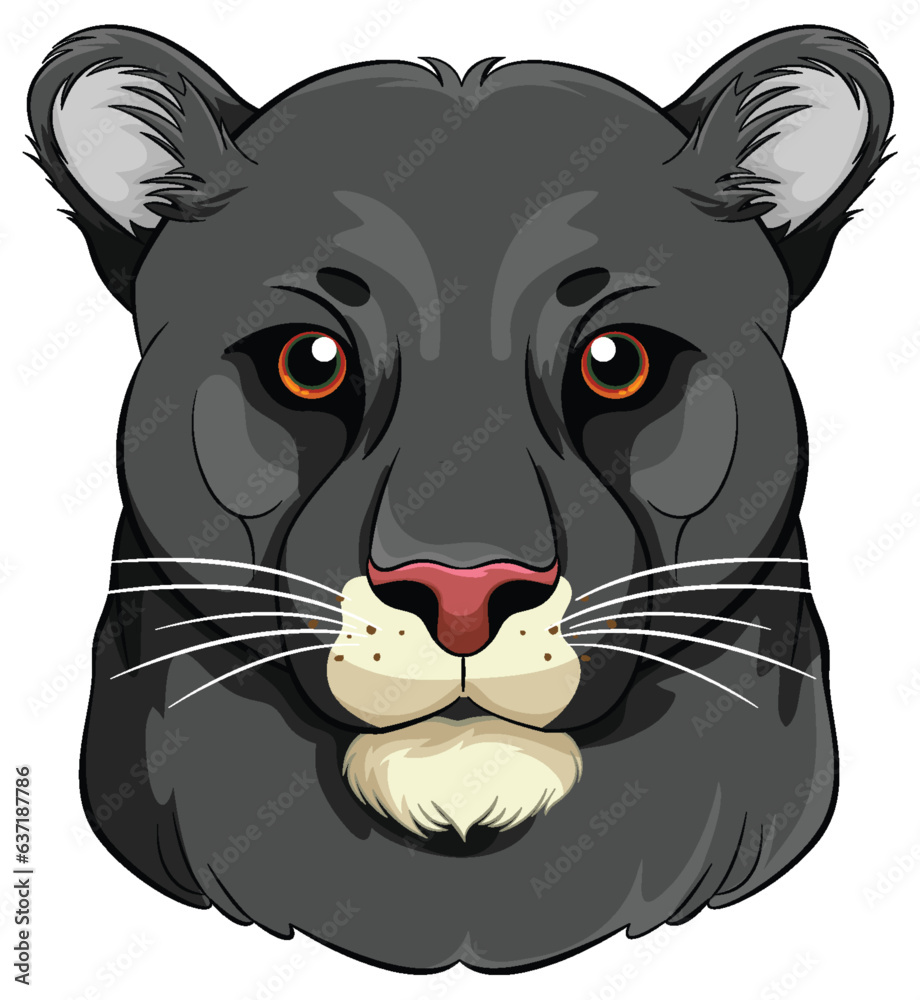 Cartoon Black Panther Head